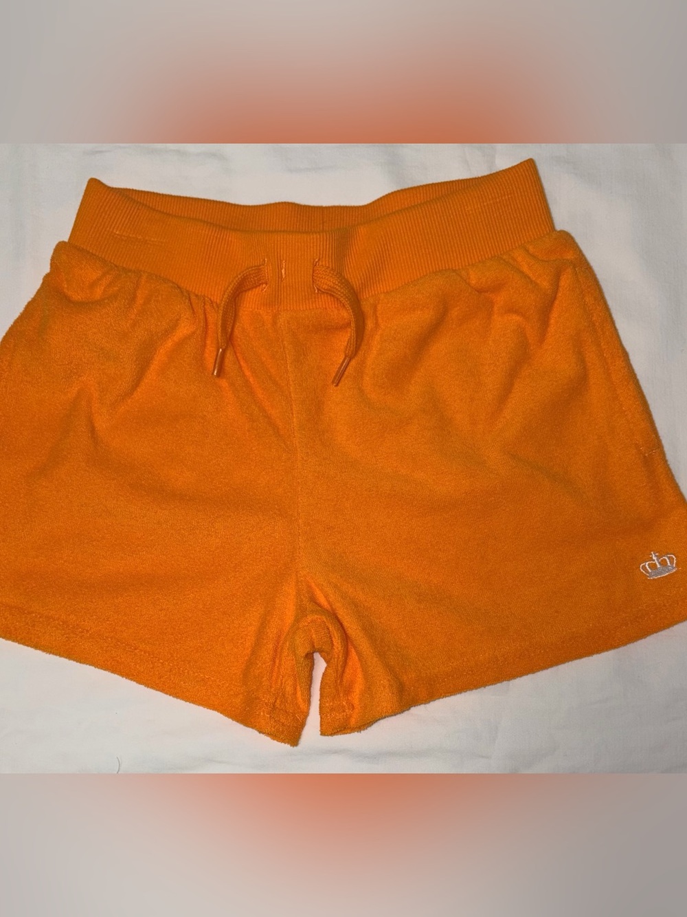 Juicy Couture orange Terry cloth shorts sz XS (6-6X) like new condition